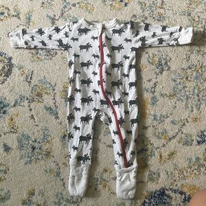 Parade Organics Cotton Zipper One Piece Romper Moose Pajamas